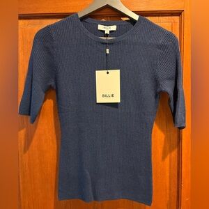 Billie Women's Blue Ribbed Top